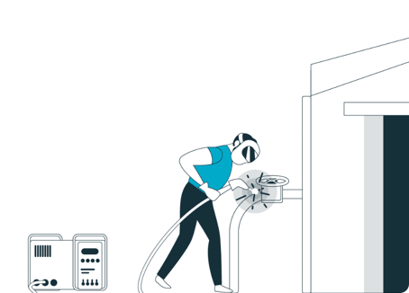 An illustration of an employee performing a welding task in a factory as part of his training program